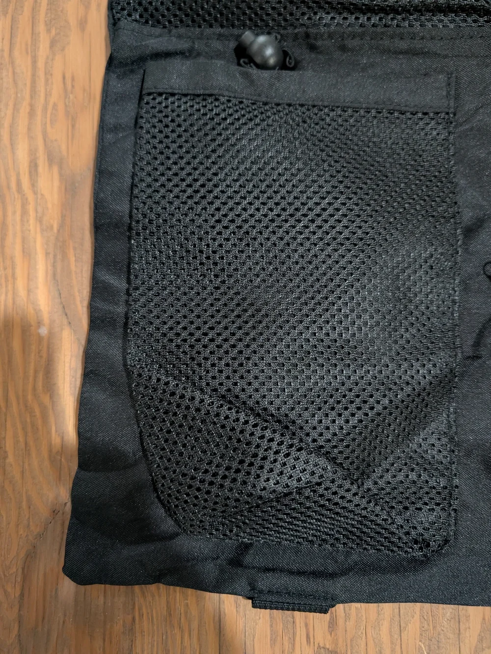 Black Mesh Drawstring Sports Backpack with Side Bottle Pocket